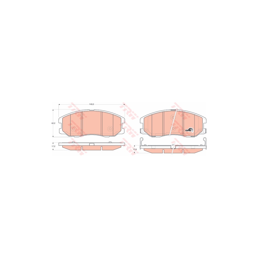 TRW COTEC Bremsbelagsatz, Scheibenbremse GDB1715