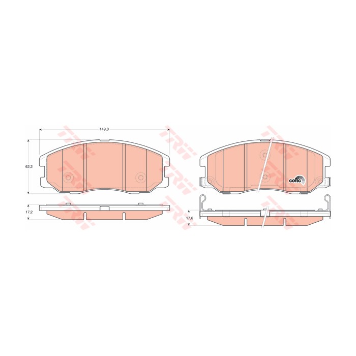 TRW COTEC Bremsbelagsatz, Scheibenbremse GDB1715