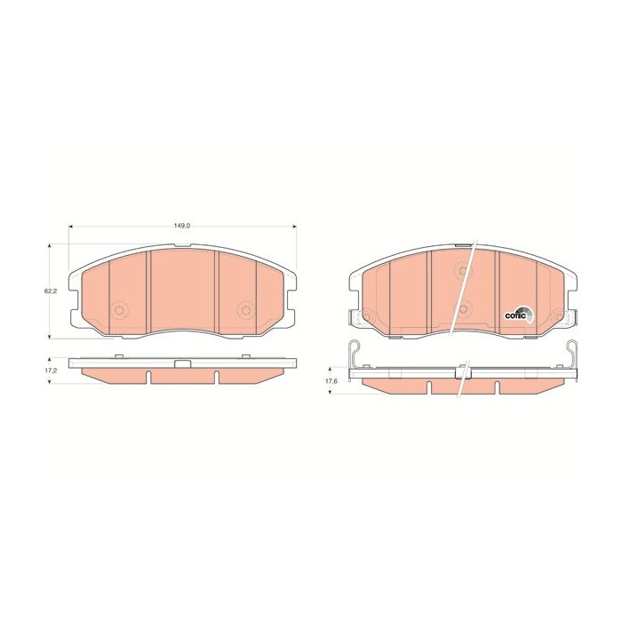 TRW COTEC Bremsbelagsatz, Scheibenbremse GDB1715