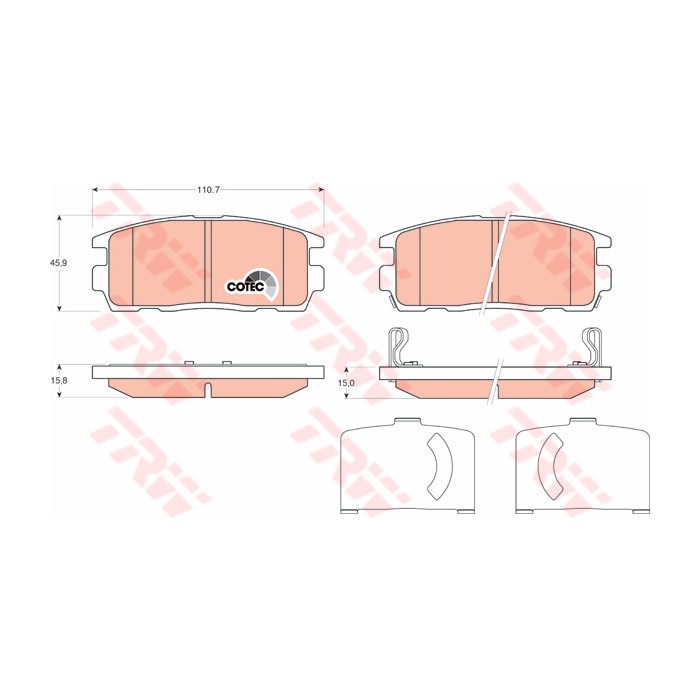 TRW COTEC Bremsbelagsatz, Scheibenbremse GDB1716