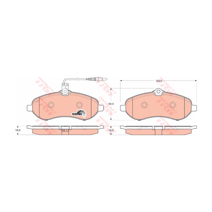 TRW COTEC Bremsbelagsatz, Scheibenbremse GDB1718