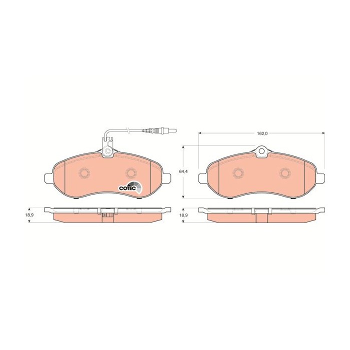 TRW COTEC Bremsbelagsatz, Scheibenbremse GDB1718