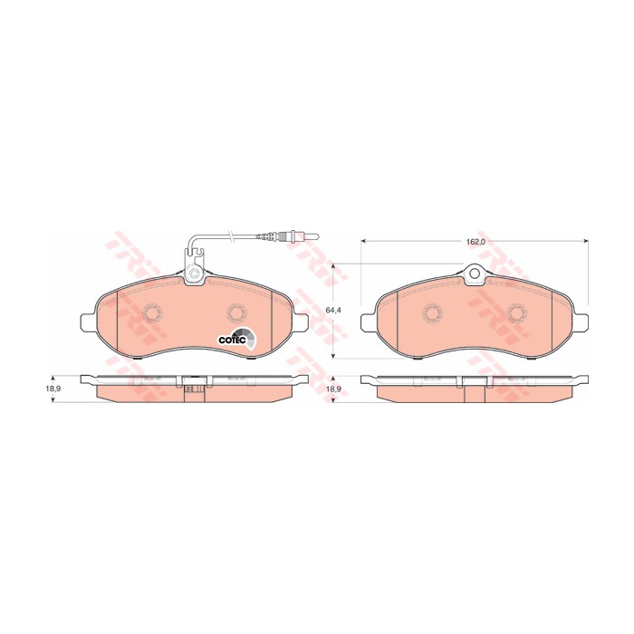 TRW COTEC Bremsbelagsatz, Scheibenbremse GDB1719