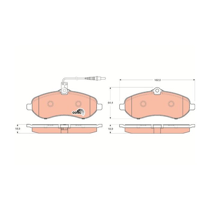 TRW COTEC Bremsbelagsatz, Scheibenbremse GDB1719