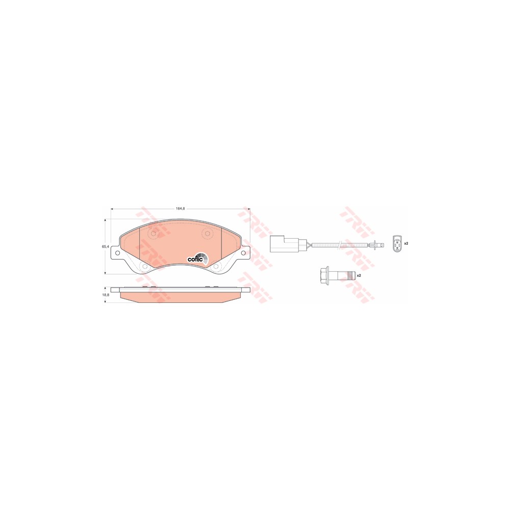 TRW COTEC Bremsbelagsatz, Scheibenbremse GDB1723