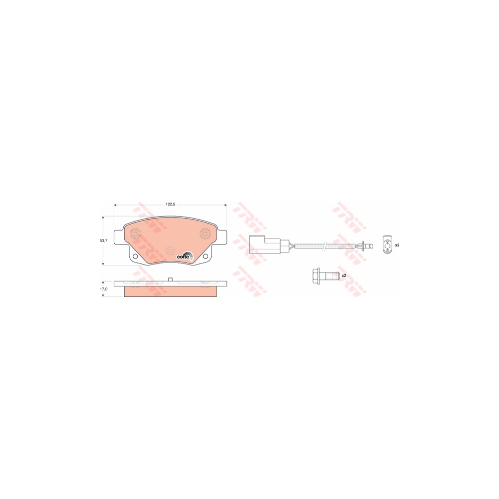 TRW COTEC Bremsbelagsatz, Scheibenbremse GDB1725