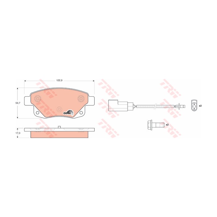 TRW COTEC Bremsbelagsatz, Scheibenbremse GDB1725