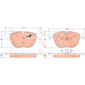 TRW COTEC Bremsbelagsatz, Scheibenbremse GDB1726