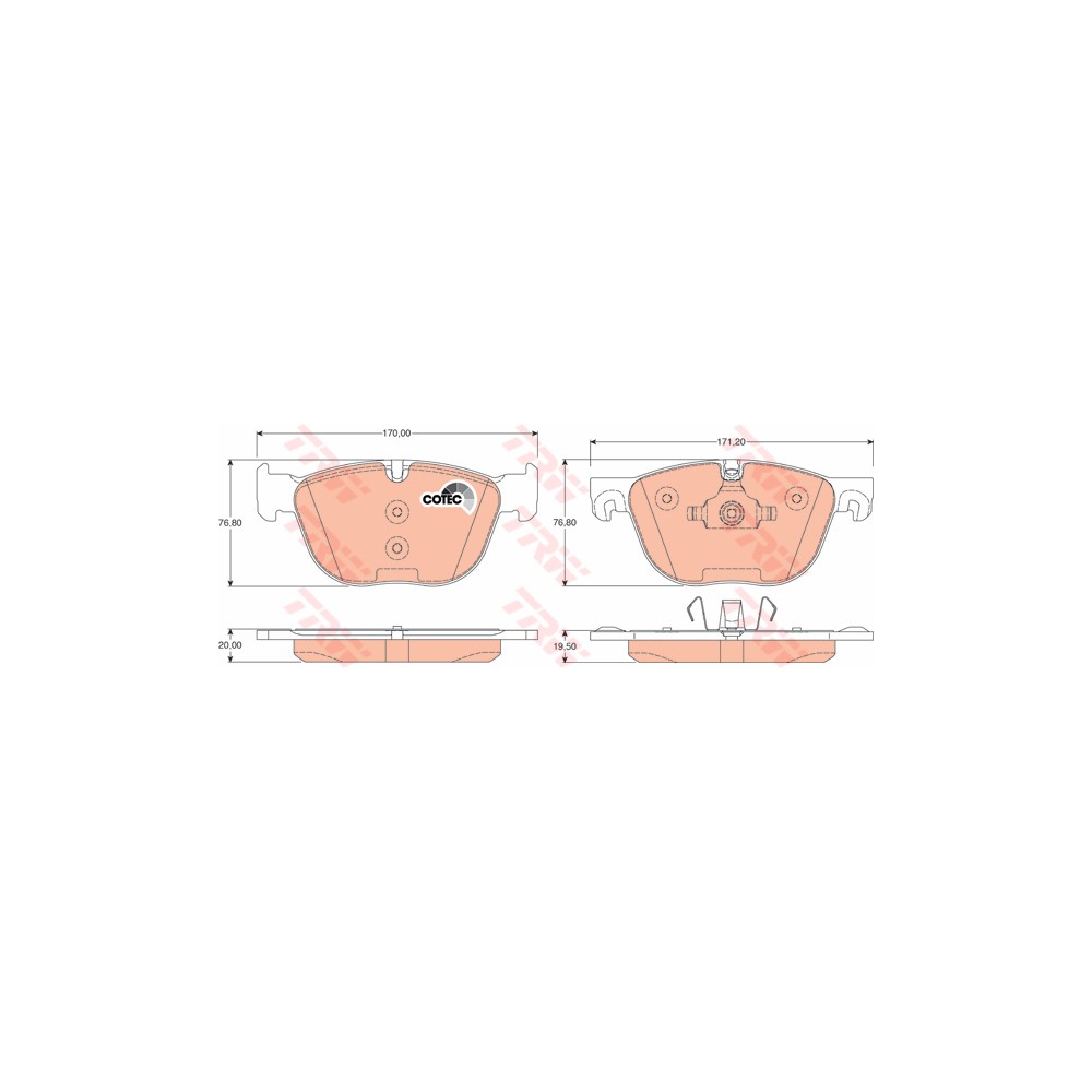 TRW COTEC Bremsbelagsatz, Scheibenbremse GDB1726