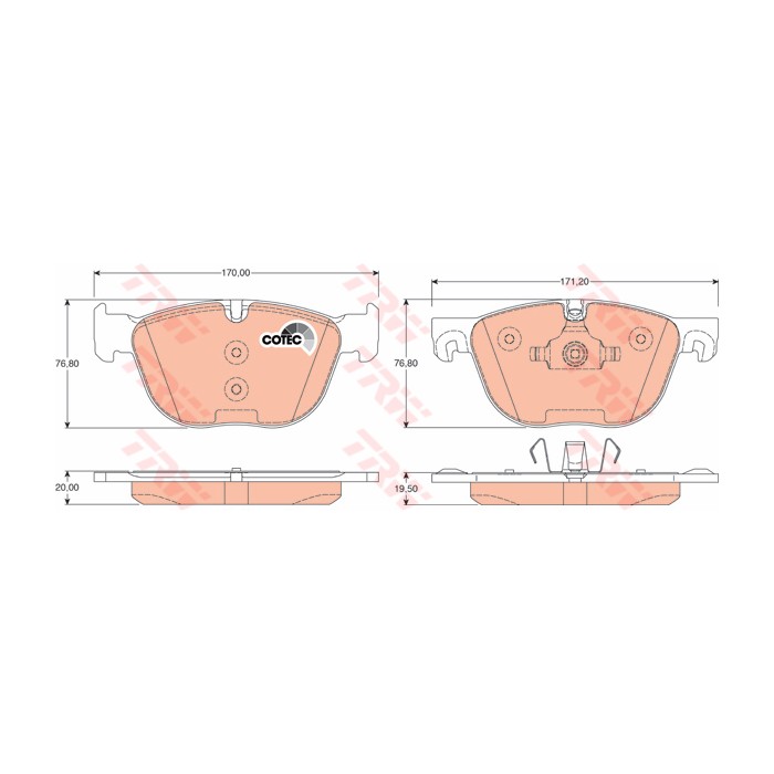 TRW COTEC Bremsbelagsatz, Scheibenbremse GDB1726