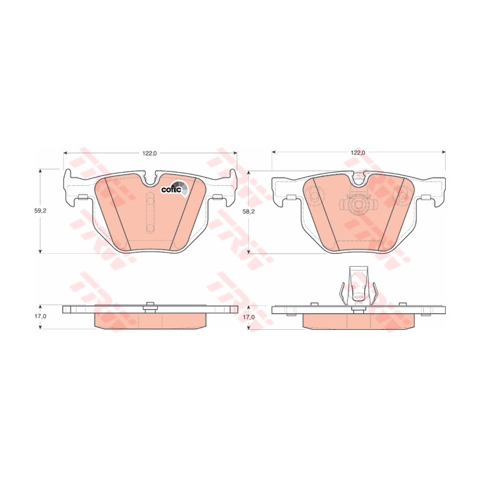 TRW COTEC Bremsbelagsatz, Scheibenbremse GDB1727
