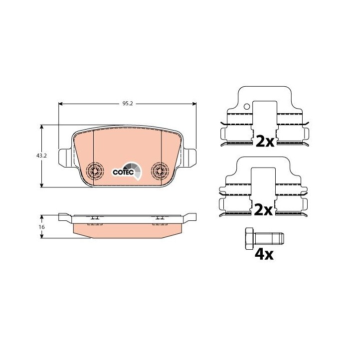 TRW COTEC Bremsbelagsatz, Scheibenbremse GDB1732