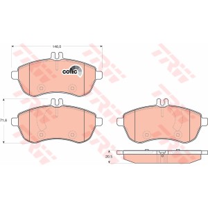 TRW COTEC Bremsbelagsatz, Scheibenbremse GDB1736