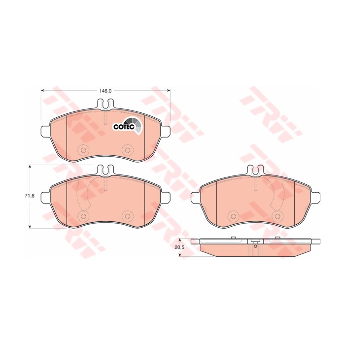 TRW COTEC Bremsbelagsatz, Scheibenbremse GDB1736