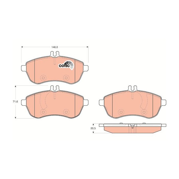 TRW COTEC Bremsbelagsatz, Scheibenbremse GDB1736
