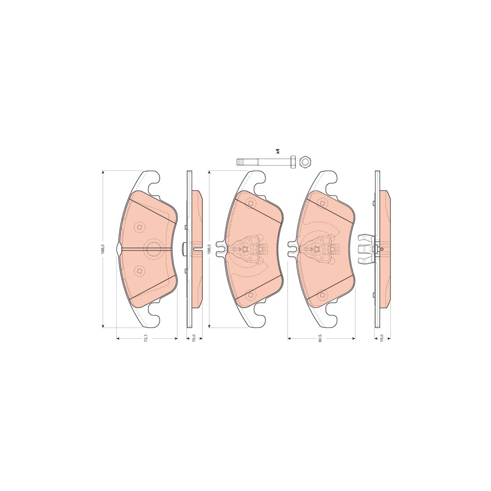 TRW COTEC Bremsbelagsatz, Scheibenbremse GDB1737