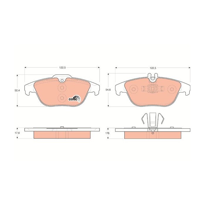 TRW COTEC Bremsbelagsatz, Scheibenbremse GDB1738