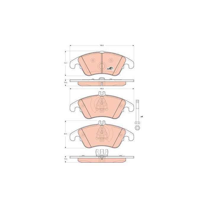 TRW COTEC Bremsbelagsatz, Scheibenbremse GDB1737