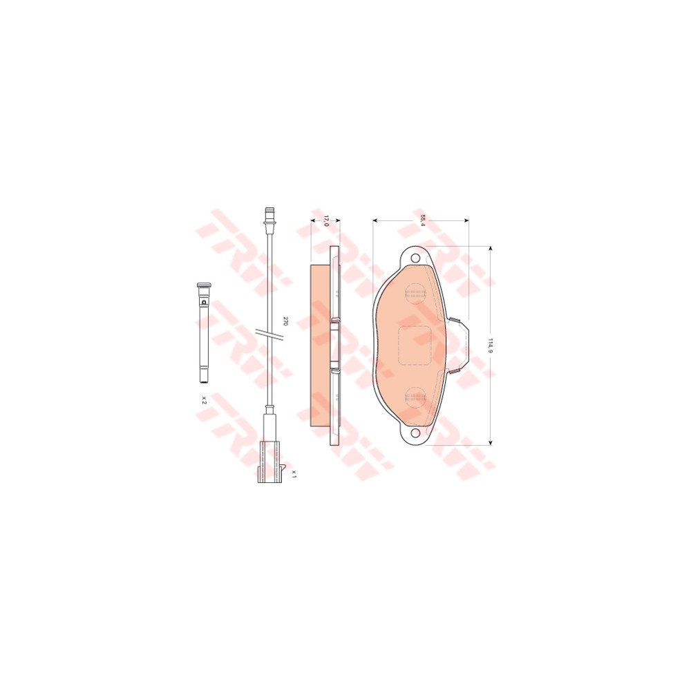 TRW COTEC Bremsbelagsatz, Scheibenbremse GDB1745