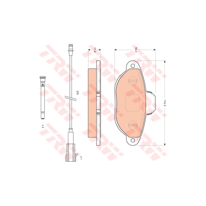 TRW COTEC Bremsbelagsatz, Scheibenbremse GDB1745