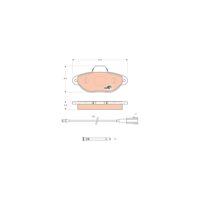 TRW COTEC Bremsbelagsatz, Scheibenbremse GDB1745