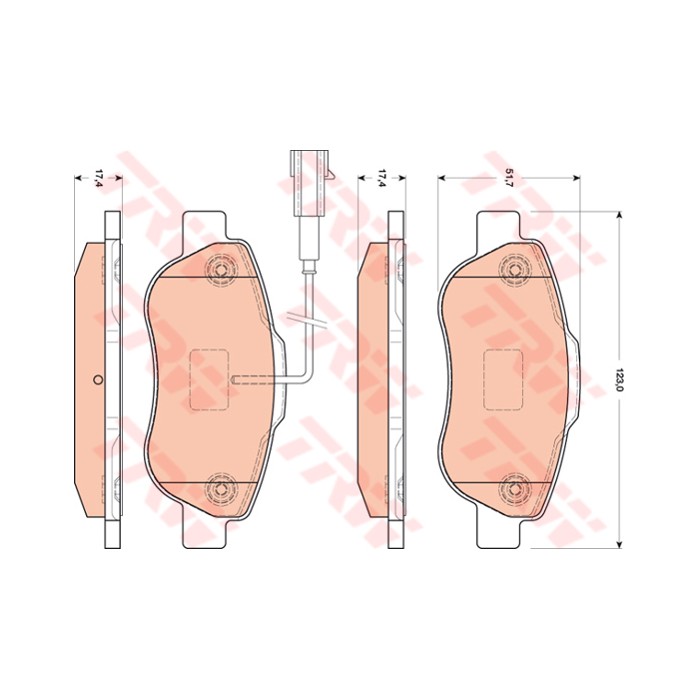 TRW COTEC Bremsbelagsatz, Scheibenbremse GDB1746