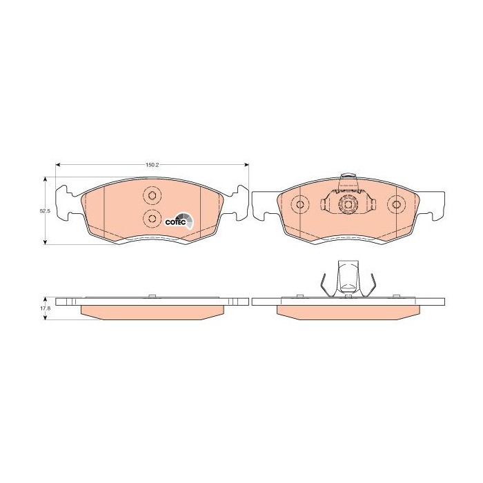 TRW COTEC Bremsbelagsatz, Scheibenbremse GDB1749