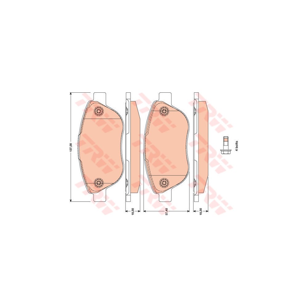 TRW COTEC Bremsbelagsatz, Scheibenbremse GDB1750