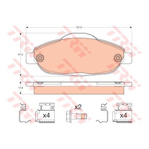 TRW COTEC Bremsbelagsatz, Scheibenbremse GDB1761