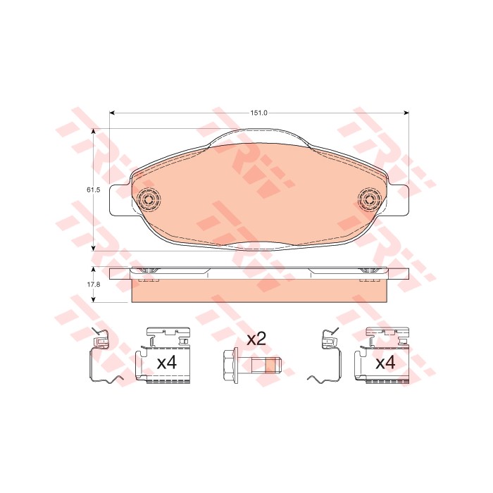 TRW COTEC Bremsbelagsatz, Scheibenbremse GDB1761