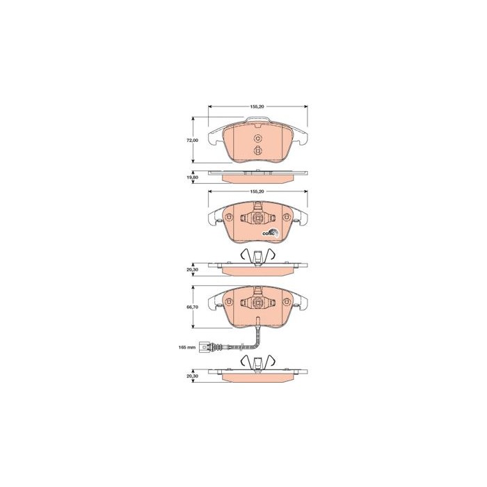 TRW COTEC Bremsbelagsatz, Scheibenbremse GDB1762