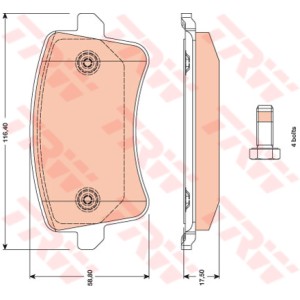 TRW COTEC Bremsbelagsatz, Scheibenbremse GDB1765