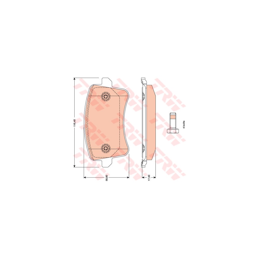 TRW COTEC Bremsbelagsatz, Scheibenbremse GDB1765