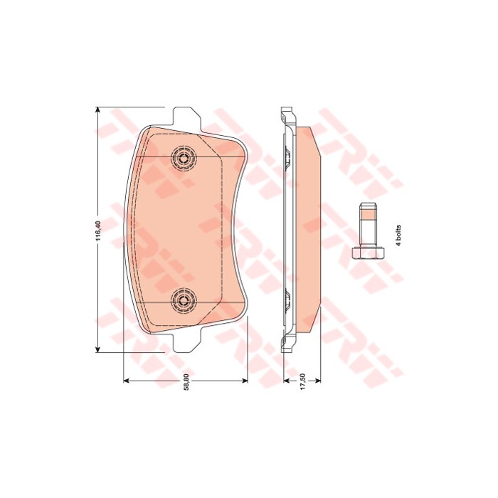 TRW COTEC Bremsbelagsatz, Scheibenbremse GDB1765