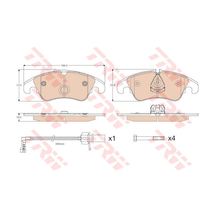 TRW COTEC Bremsbelagsatz, Scheibenbremse GDB1768