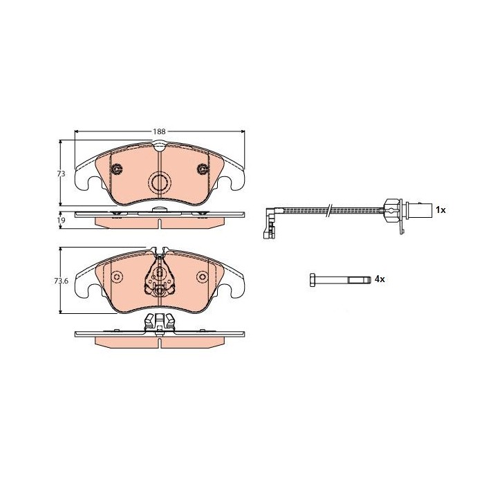 TRW COTEC Bremsbelagsatz, Scheibenbremse GDB1768