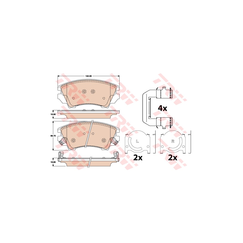TRW COTEC Bremsbelagsatz, Scheibenbremse GDB1783