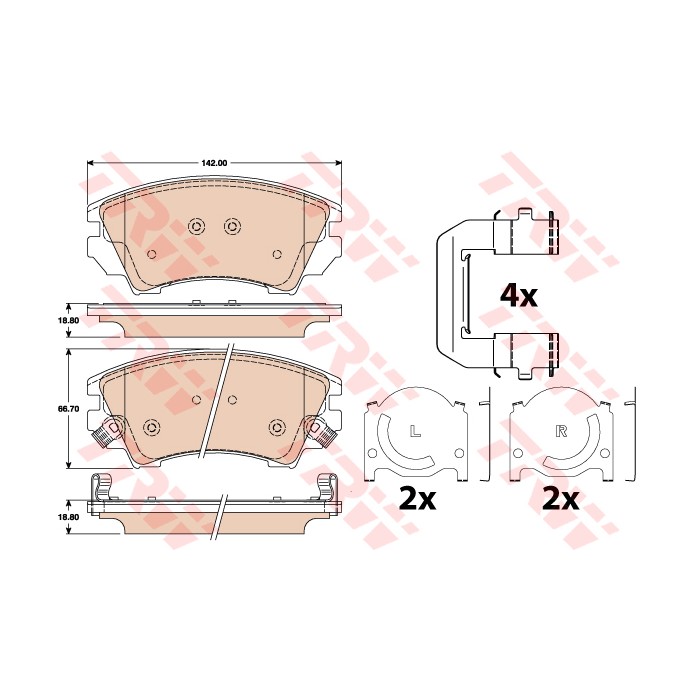 TRW COTEC Bremsbelagsatz, Scheibenbremse GDB1783
