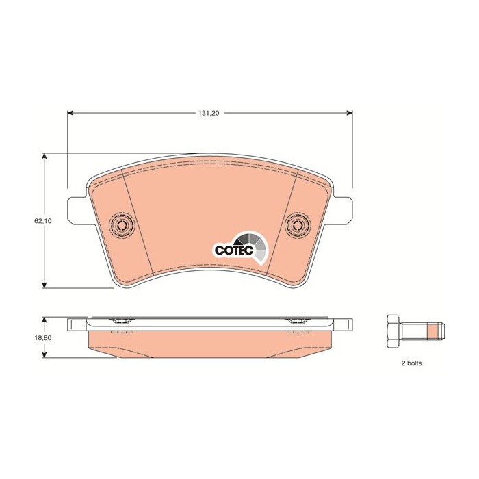 TRW COTEC Bremsbelagsatz, Scheibenbremse GDB1785