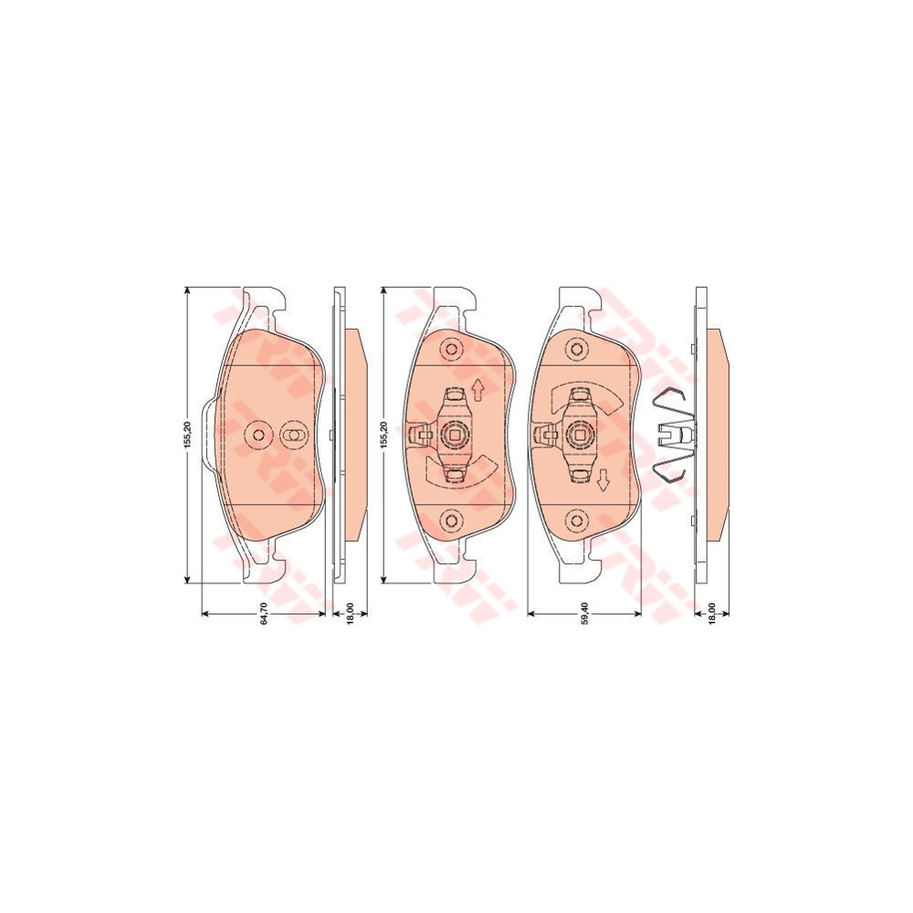 TRW COTEC Bremsbelagsatz, Scheibenbremse GDB1789