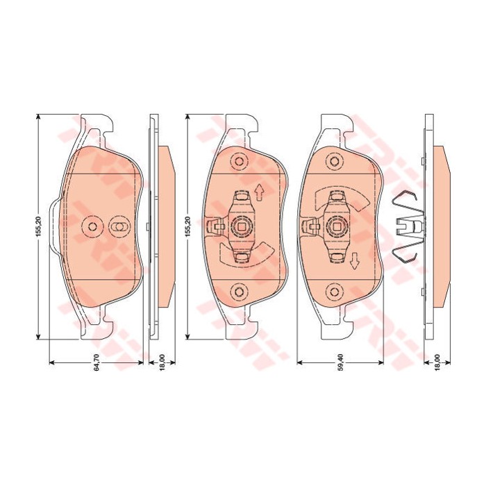 TRW COTEC Bremsbelagsatz, Scheibenbremse GDB1789