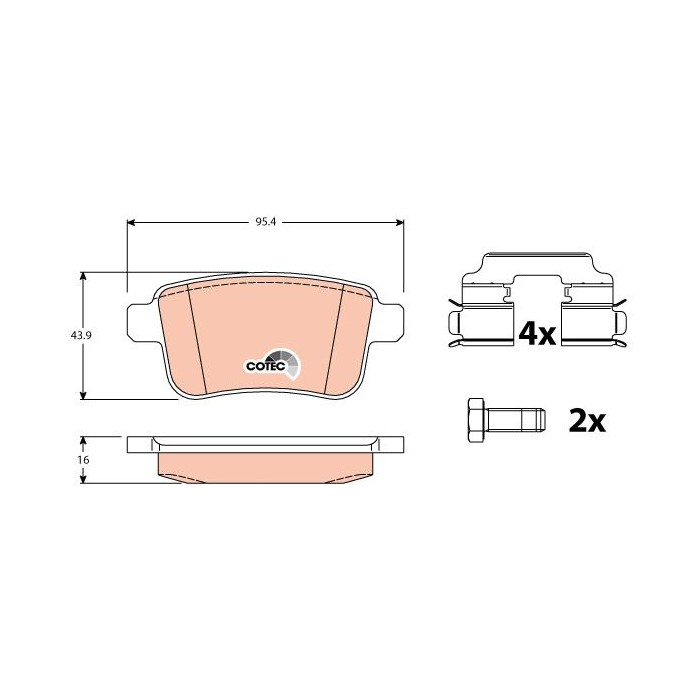 TRW COTEC Bremsbelagsatz, Scheibenbremse GDB1786