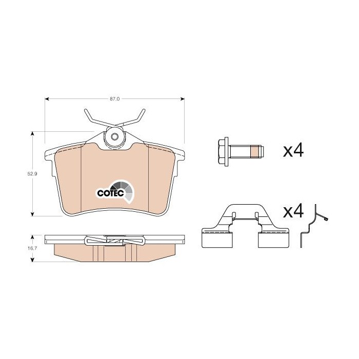 TRW COTEC Bremsbelagsatz, Scheibenbremse GDB1799