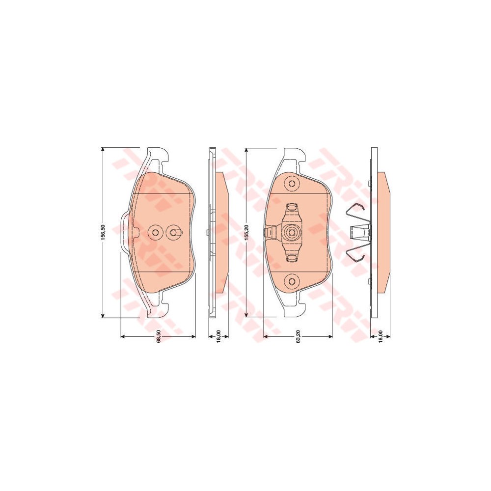 TRW COTEC Bremsbelagsatz, Scheibenbremse GDB1808