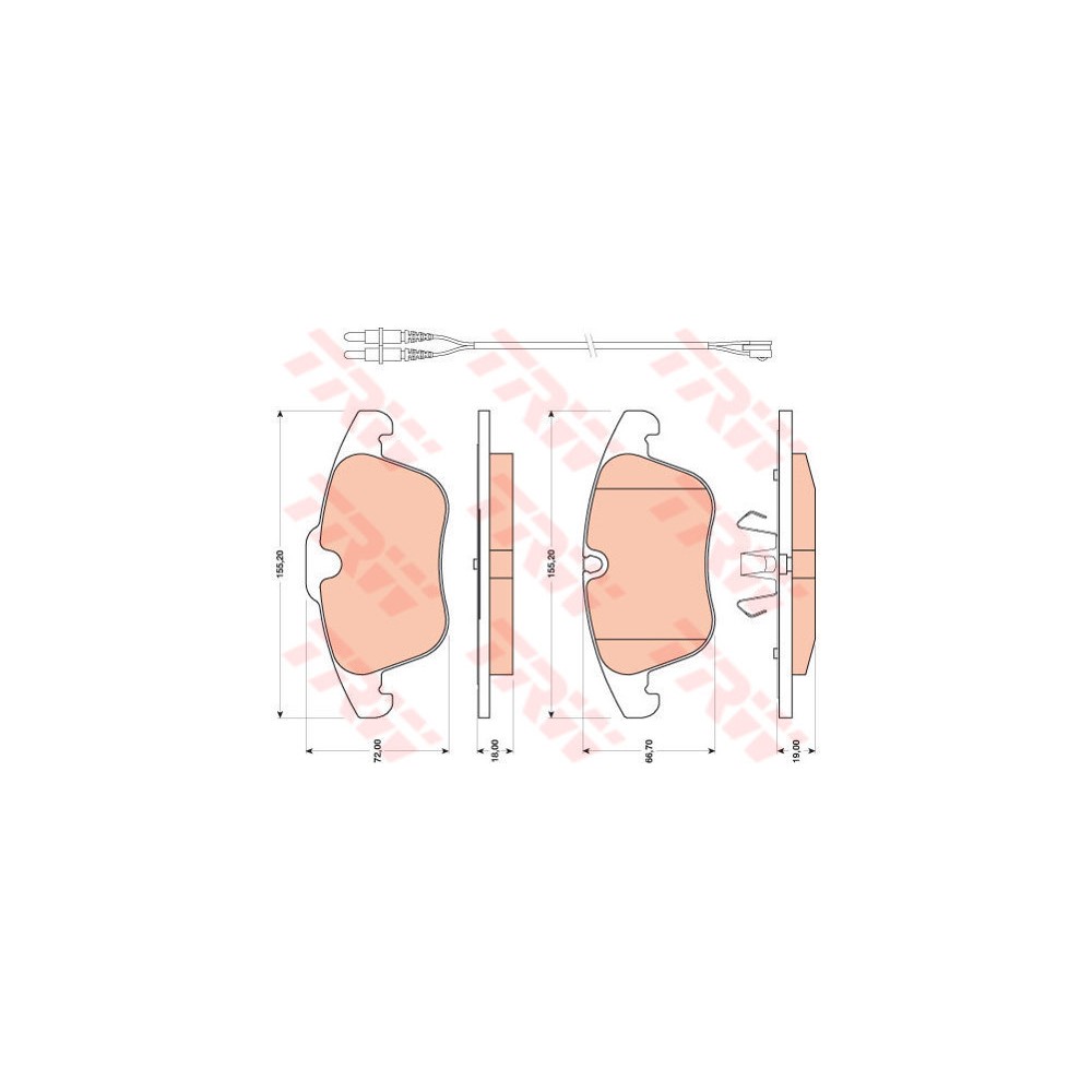 TRW COTEC Bremsbelagsatz, Scheibenbremse GDB1818
