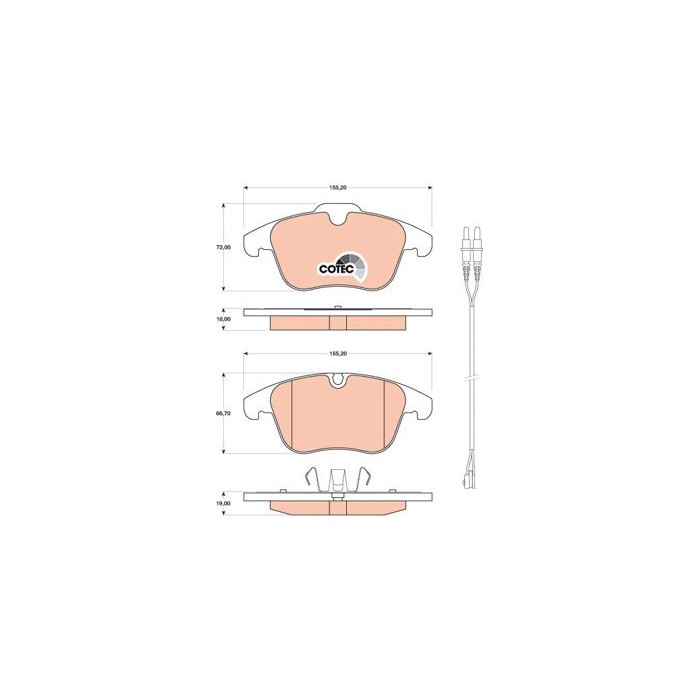 TRW COTEC Bremsbelagsatz, Scheibenbremse GDB1818