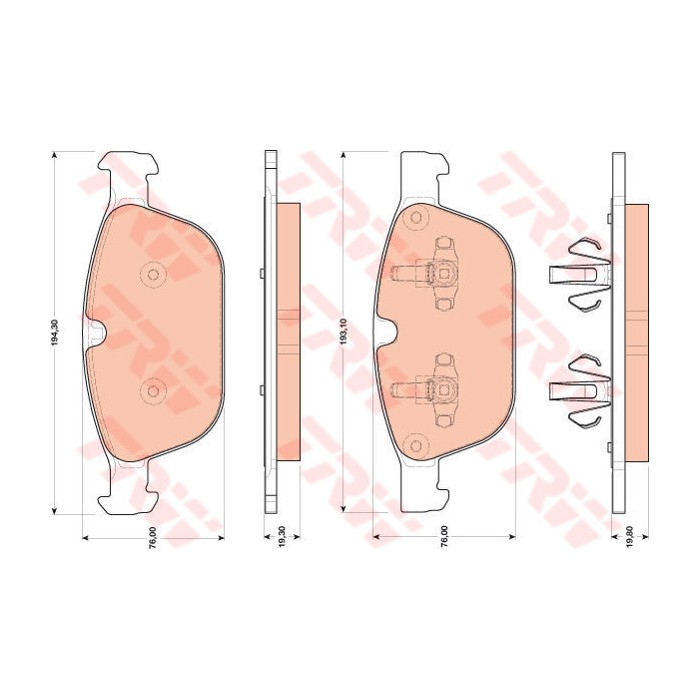 TRW COTEC Bremsbelagsatz, Scheibenbremse GDB1821