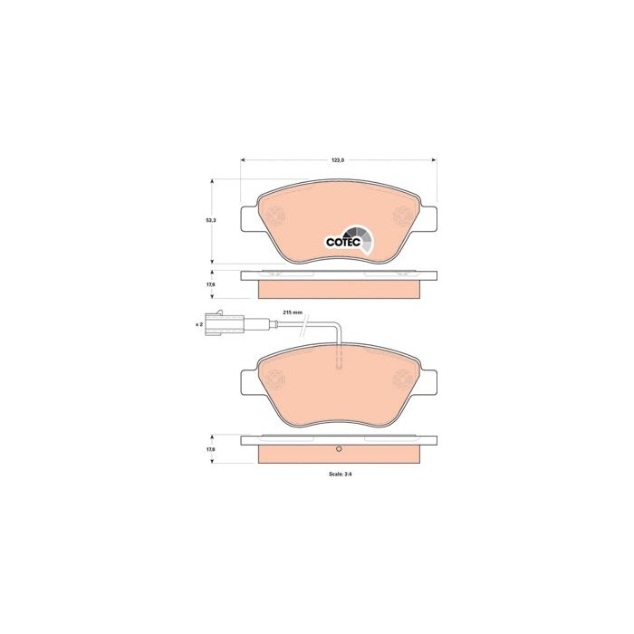 TRW COTEC Bremsbelagsatz, Scheibenbremse GDB1842