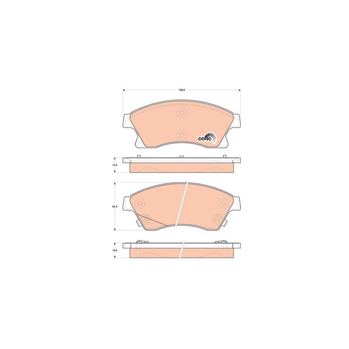 TRW COTEC Bremsbelagsatz, Scheibenbremse GDB1843