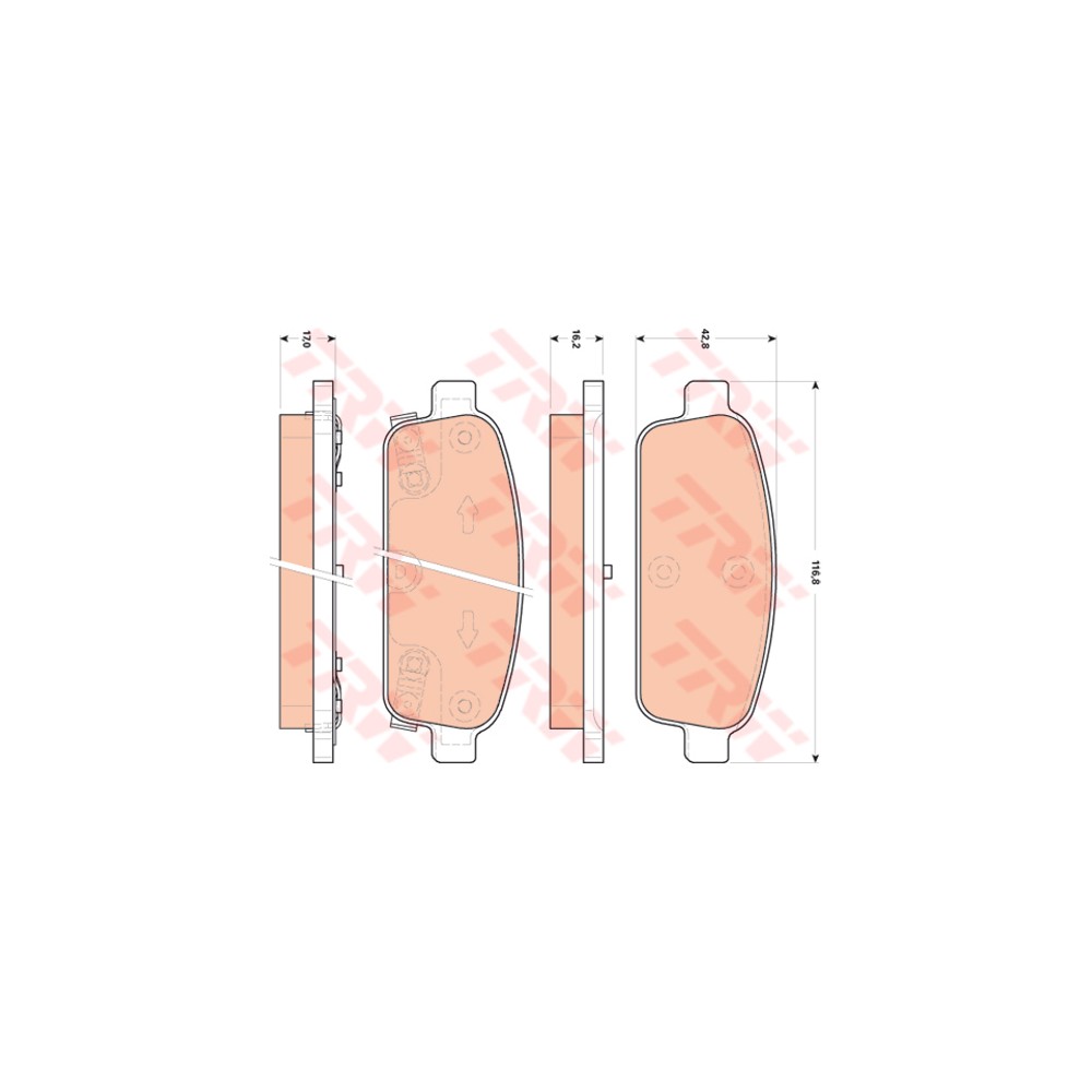 TRW COTEC Bremsbelagsatz, Scheibenbremse GDB1844